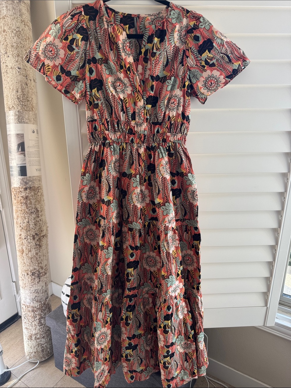 Anthropologie Fall Somerset Maxi Dress Small Pink Rose